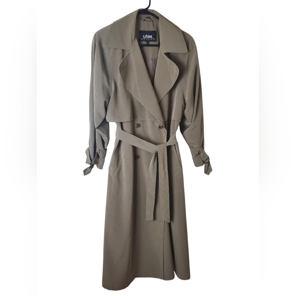 Vintage Utex Disign Trech Coat-Tan Beige Size 10 - Picture 7 of 7